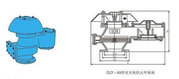  QZF-89型全天候防火防爆呼吸阀结构图