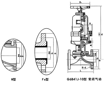 G6B41J气动隔膜阀结构图