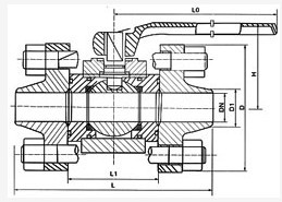 Q61N高压对焊球阀结构图