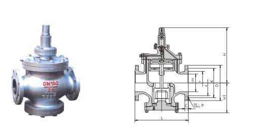Y43H高灵敏度大流量蒸汽减压阀结构图