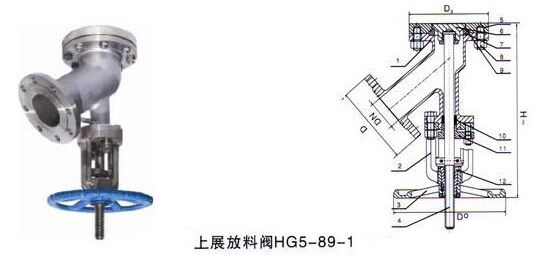HG5-89-1上展式放料阀结构图